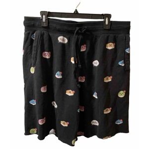 Nike AOP Alumni Moji Activewear Shorts Size‎ XL Black Sweat Logo Drawstring